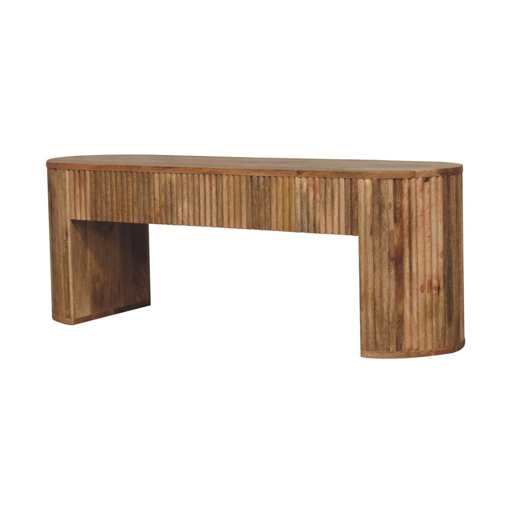 49" Oak Solid Wood Oval Frame Console Table — view 3