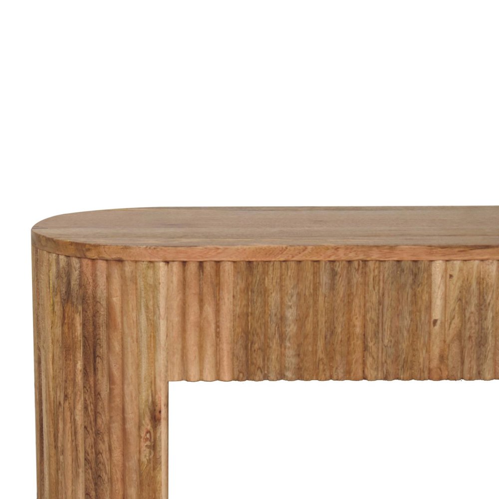 49" Oak Solid Wood Oval Frame Console Table — view 5