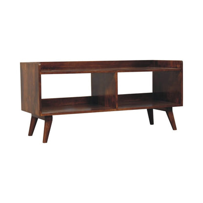 45" Brown Solid Wood Enclosed and Open Storage TV Stand HomeRoots