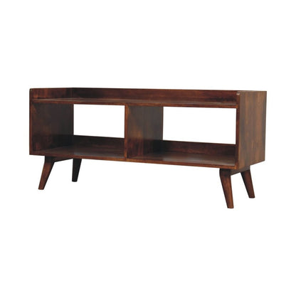 45" Brown Solid Wood Enclosed and Open Storage TV Stand HomeRoots