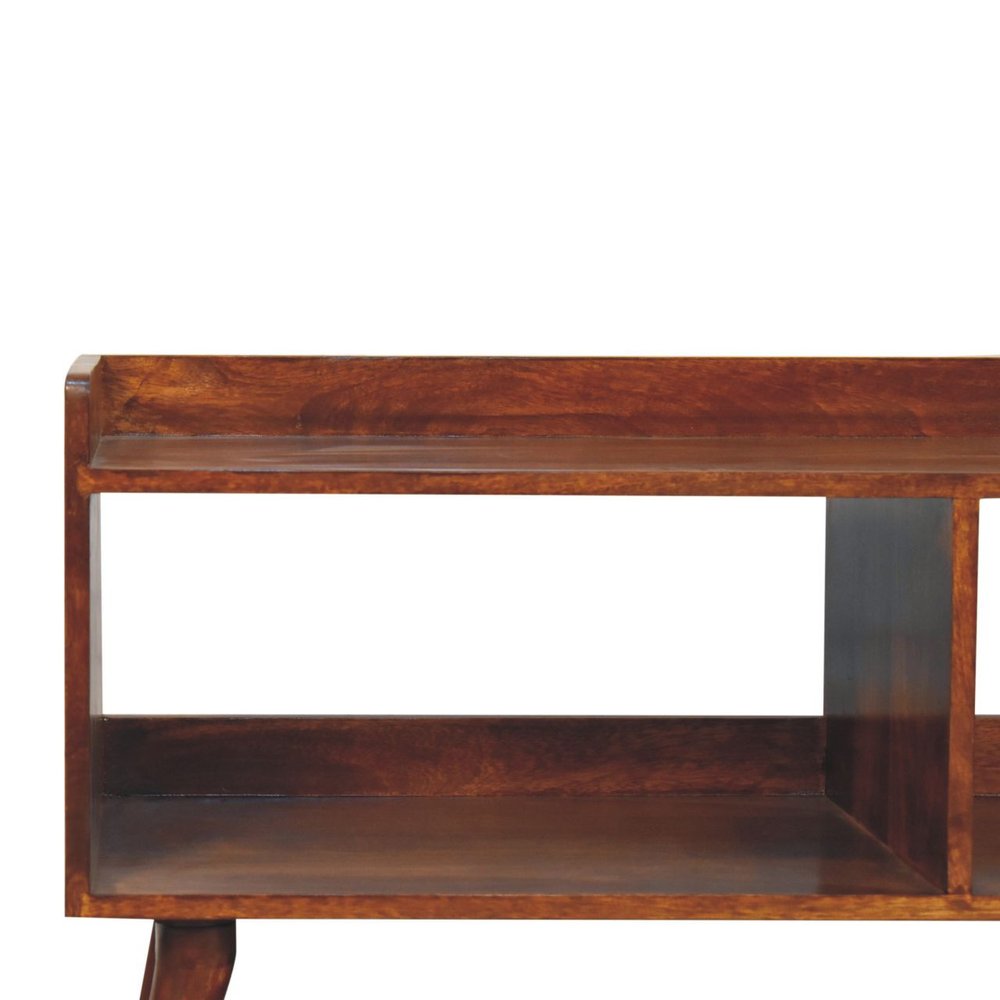 45" Brown Solid Wood Enclosed and Open Storage TV Stand HomeRoots