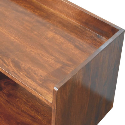 45" Brown Solid Wood Enclosed and Open Storage TV Stand HomeRoots