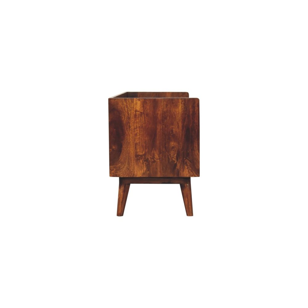45" Brown Solid Wood Enclosed and Open Storage TV Stand HomeRoots