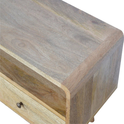35" Oak Solid Wood Enclosed and Open Storage TV Stand HomeRoots