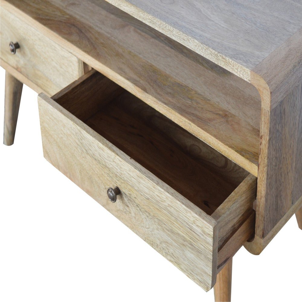 35" Oak Solid Wood Enclosed and Open Storage TV Stand HomeRoots