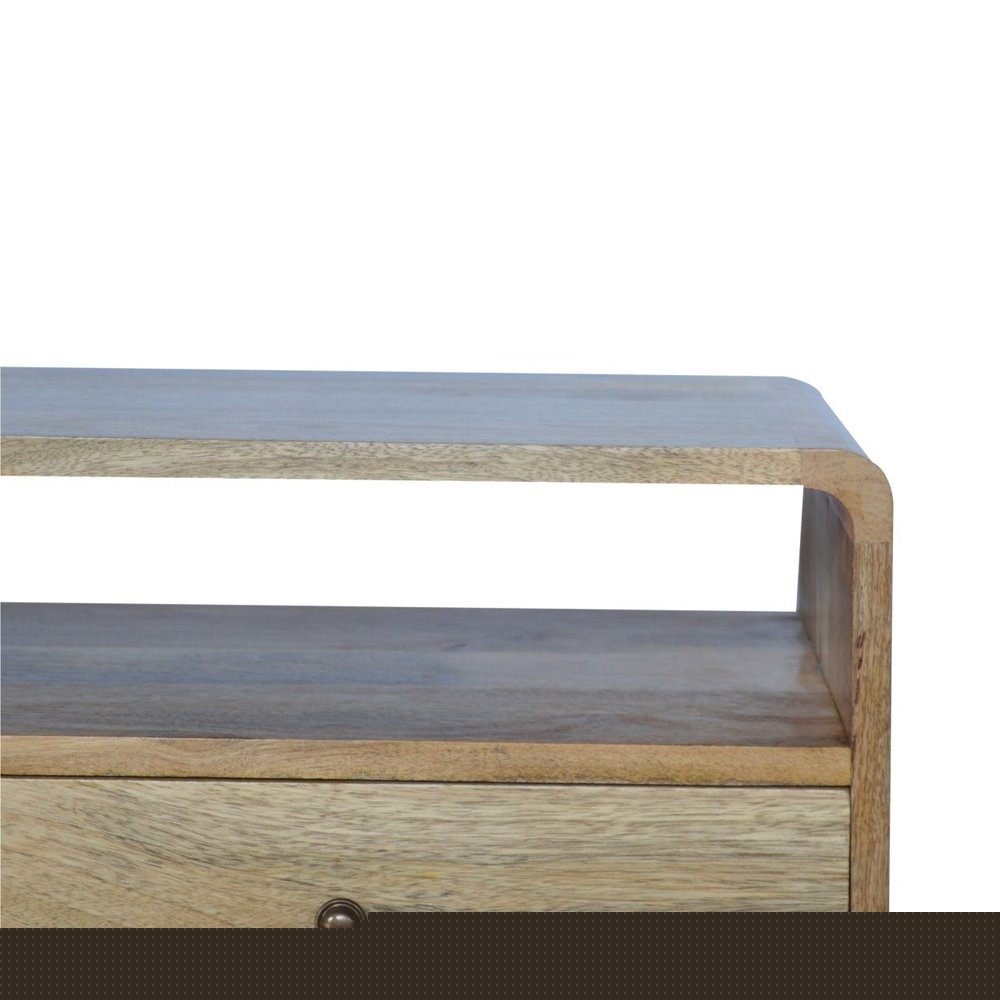 35" Oak Solid Wood Enclosed and Open Storage TV Stand HomeRoots