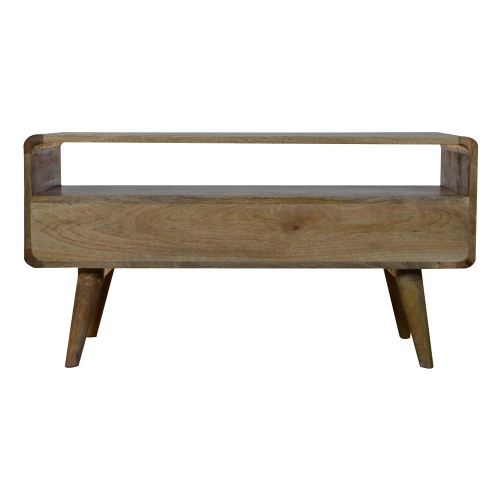35" Oak Solid Wood Enclosed and Open Storage TV Stand HomeRoots