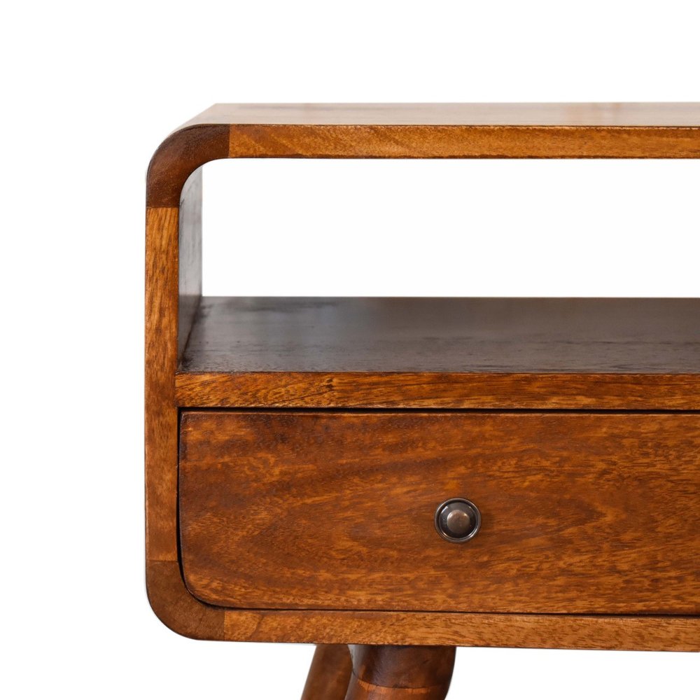 24" Chestnut Solid Wood Enclosed and Open Storage TV Stand — view 5