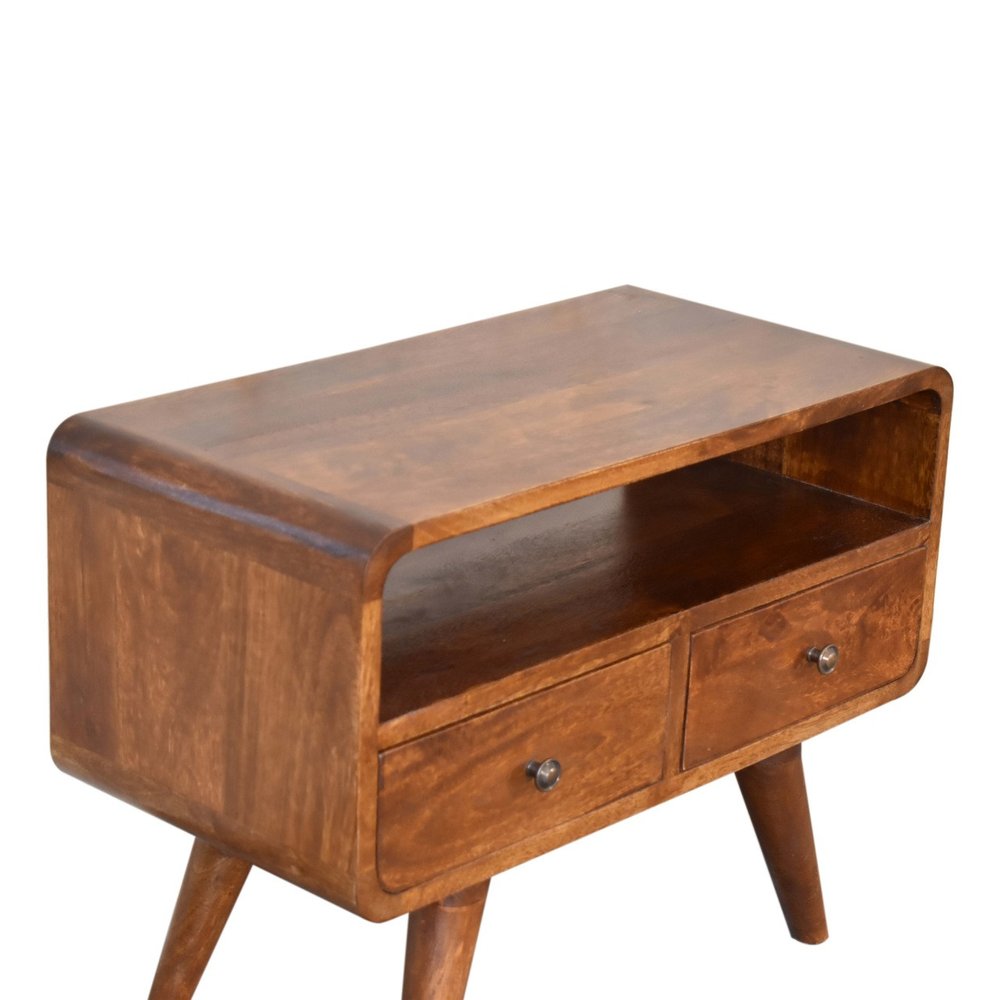 24" Chestnut Solid Wood Enclosed and Open Storage TV Stand — view 6