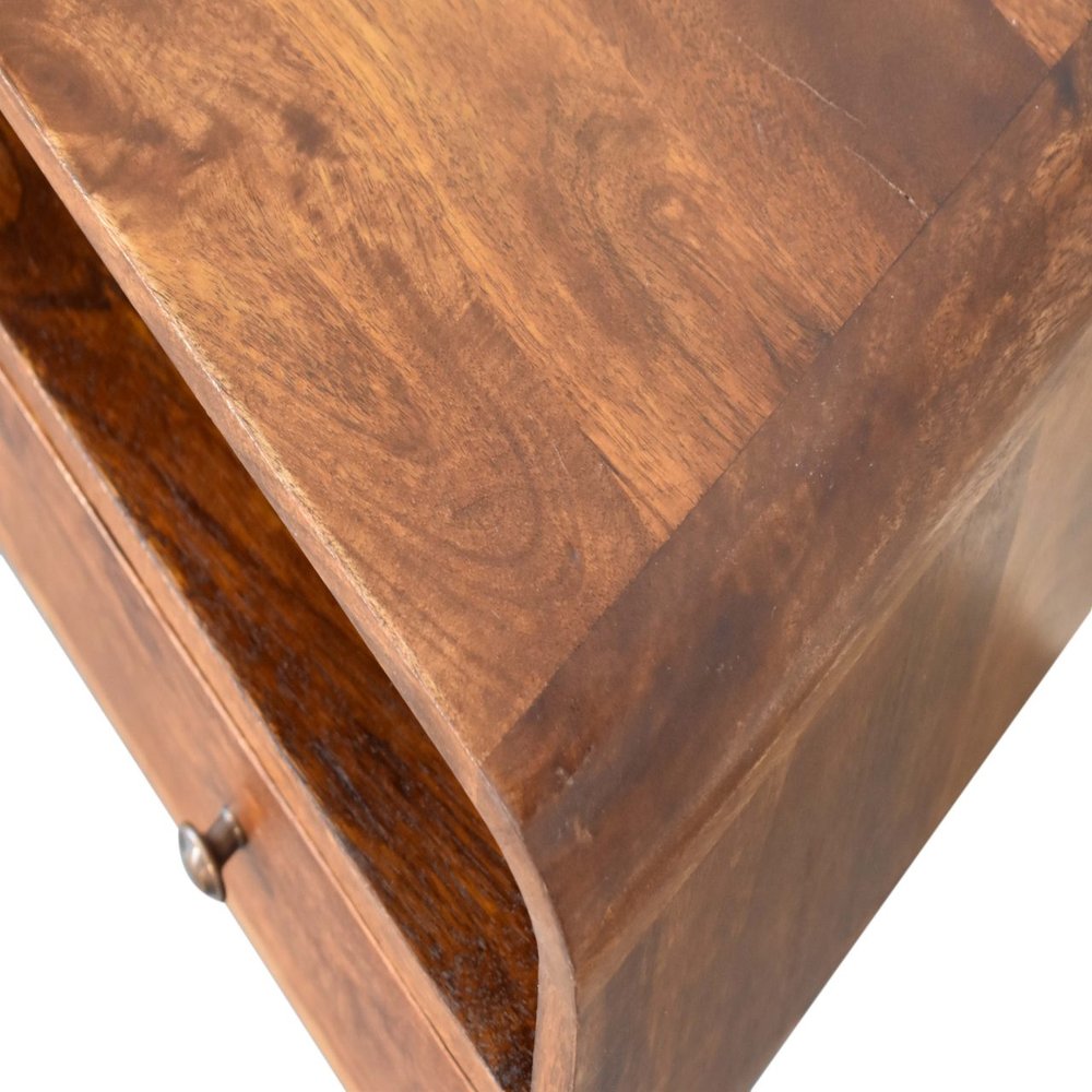 24" Chestnut Solid Wood Enclosed and Open Storage TV Stand — view 7