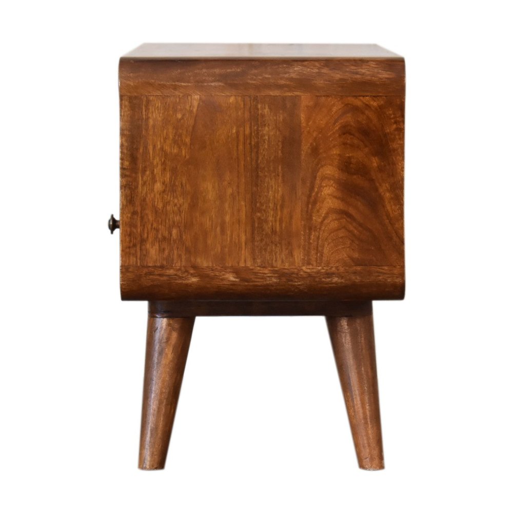 24" Chestnut Solid Wood Enclosed and Open Storage TV Stand — view 8