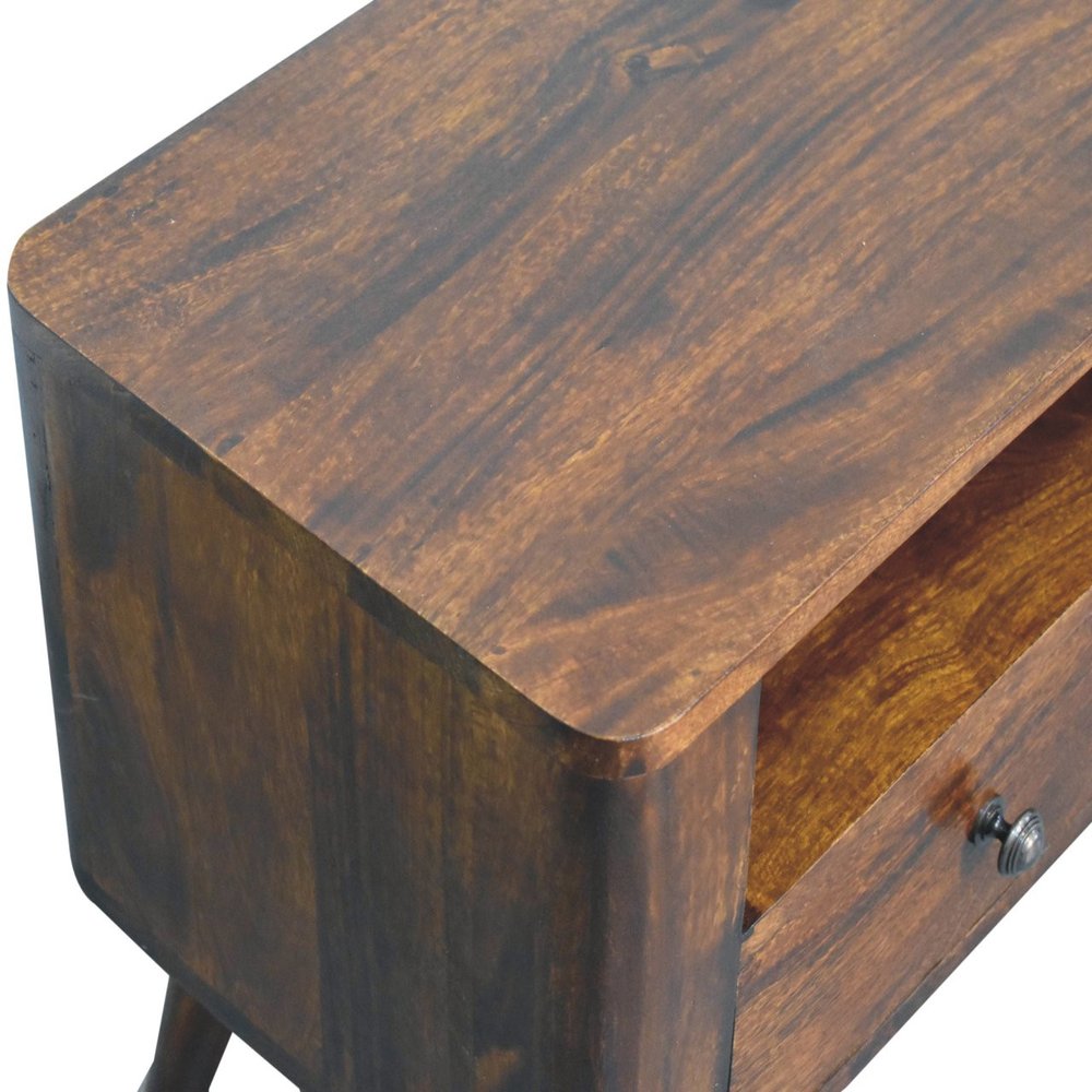 35" Brown Solid Wood Enclosed and Open Storage TV Stand HomeRoots