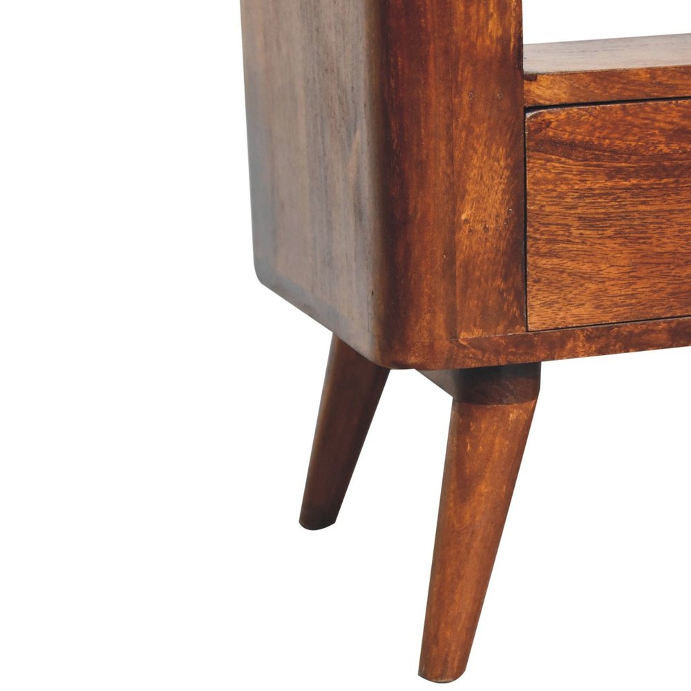 35" Brown Solid Wood Enclosed and Open Storage TV Stand HomeRoots