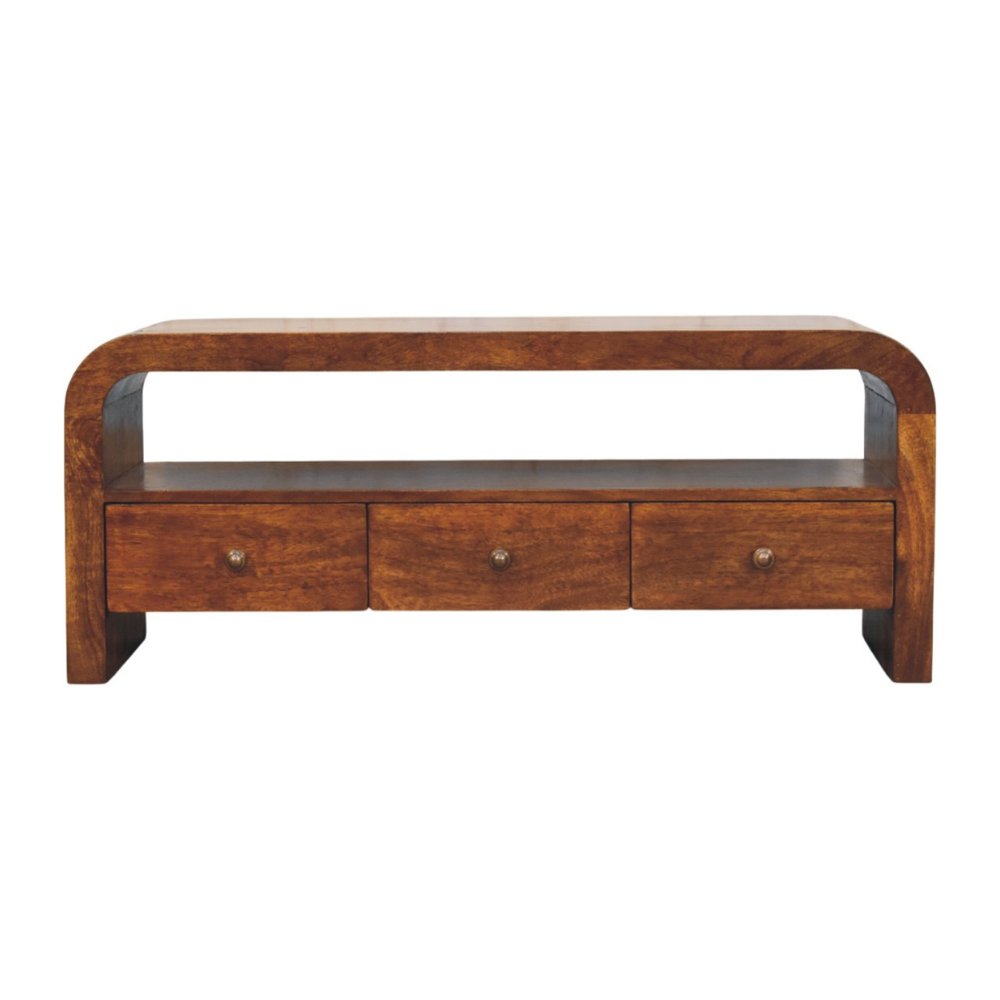 43" Brown Solid Wood Enclosed and Open Storage TV Stand HomeRoots