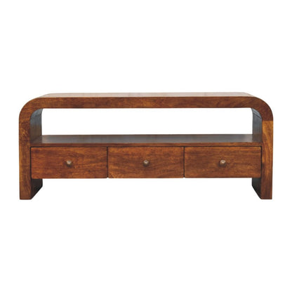 43" Brown Solid Wood Enclosed and Open Storage TV Stand HomeRoots