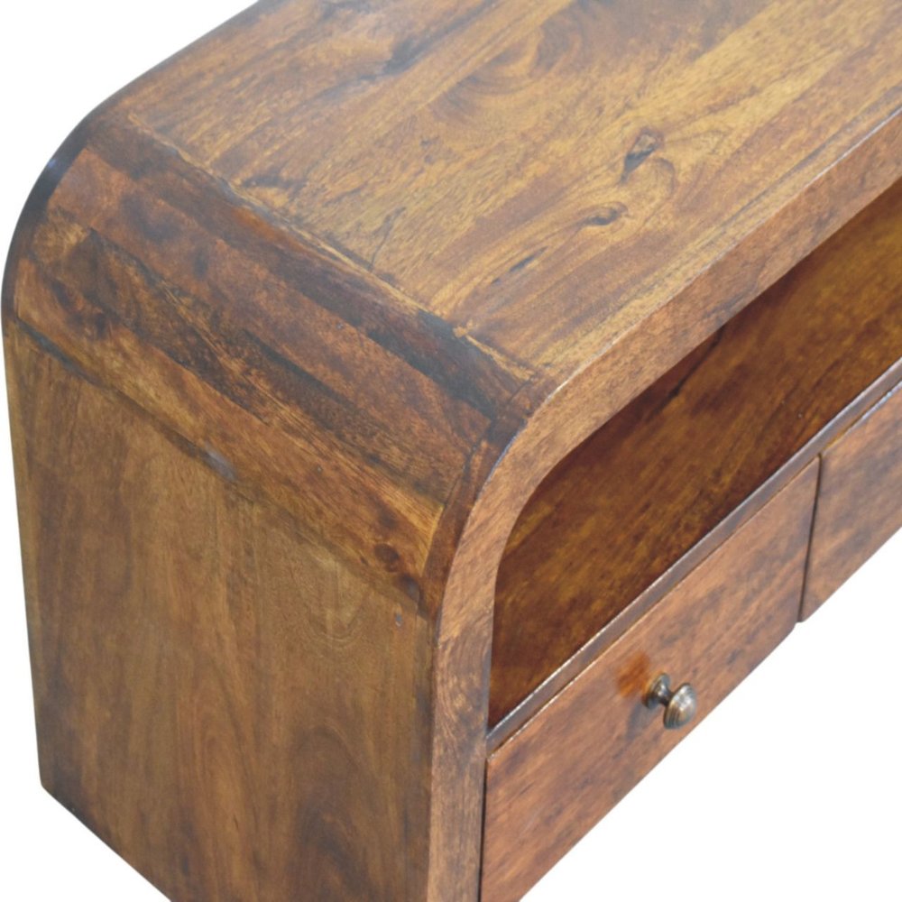43" Brown Solid Wood Enclosed and Open Storage TV Stand HomeRoots