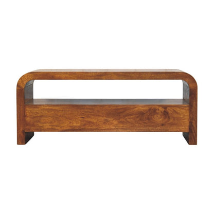 43" Brown Solid Wood Enclosed and Open Storage TV Stand HomeRoots