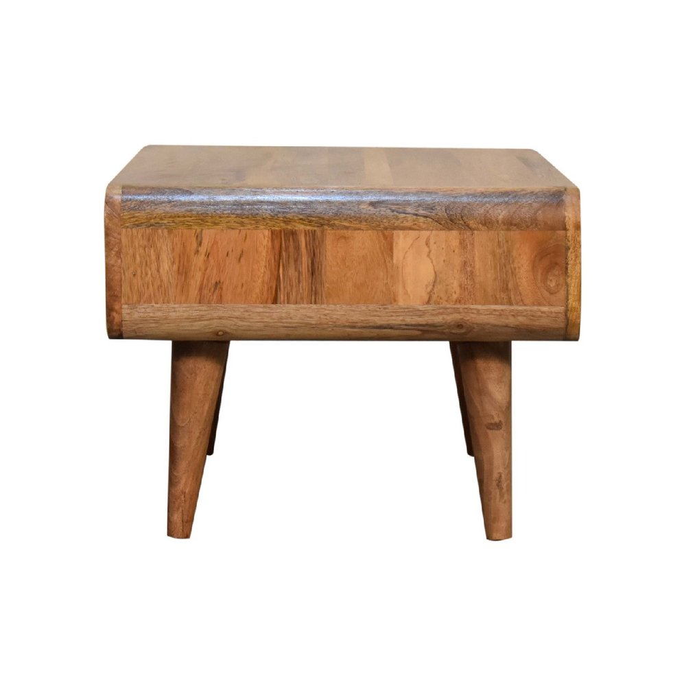 26" Brown Solid Wood Open Shelving TV Stand — view 7