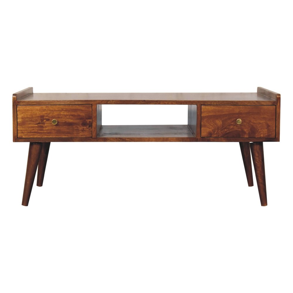 39" Brown Solid Wood Enclosed and Open Storage TV Stand HomeRoots