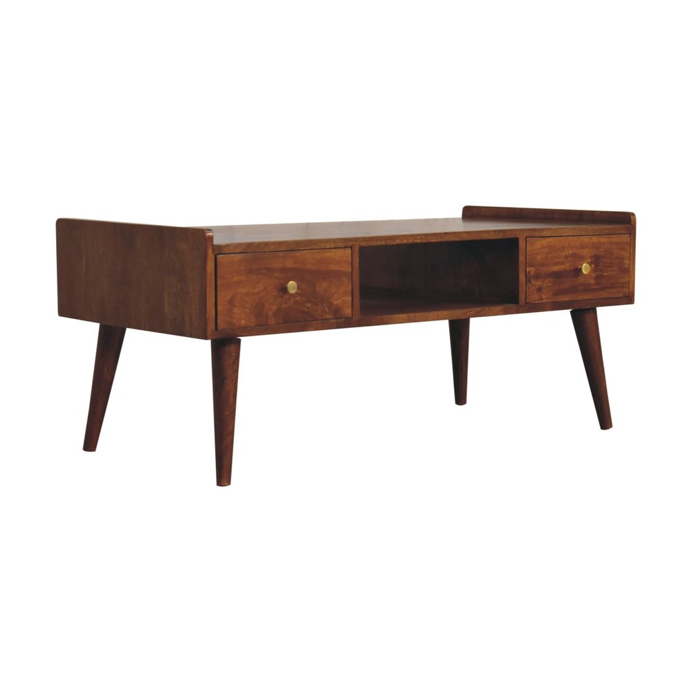 39" Brown Solid Wood Enclosed and Open Storage TV Stand HomeRoots