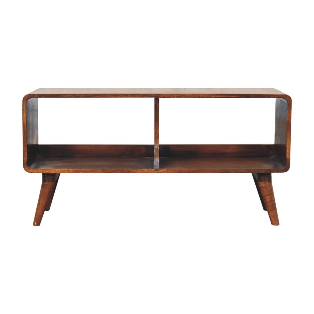 39" Brown Solid Wood Enclosed and Open Storage TV Stand HomeRoots