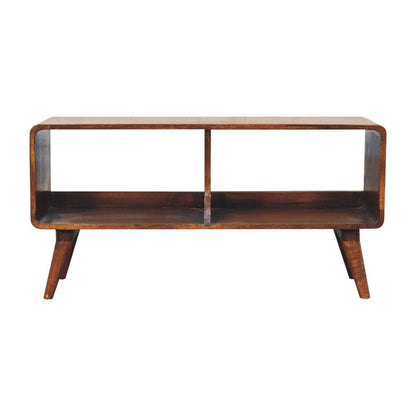 39" Brown Solid Wood Enclosed and Open Storage TV Stand HomeRoots