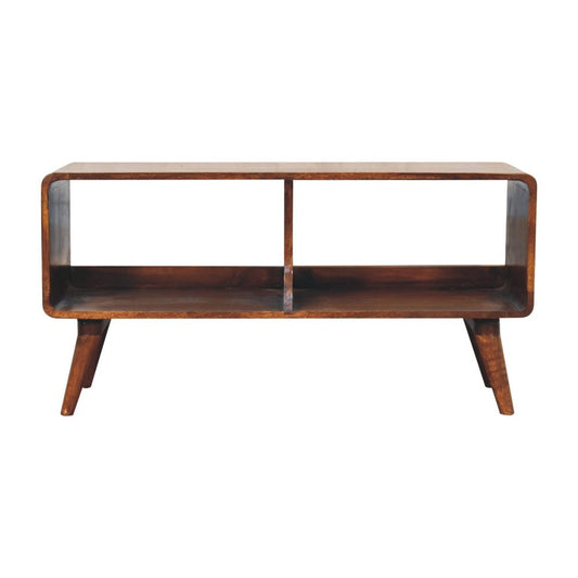 39" Brown Solid Wood Enclosed and Open Storage TV Stand HomeRoots