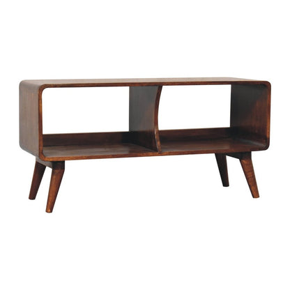 39" Brown Solid Wood Enclosed and Open Storage TV Stand HomeRoots
