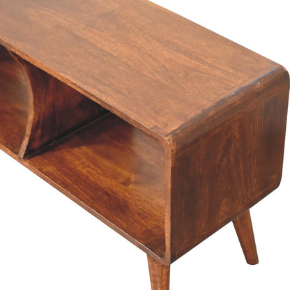 39" Brown Solid Wood Enclosed and Open Storage TV Stand HomeRoots