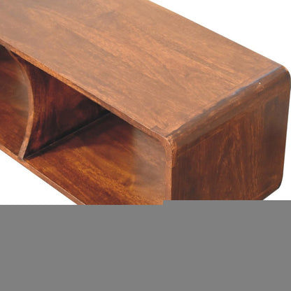 39" Brown Solid Wood Enclosed and Open Storage TV Stand HomeRoots