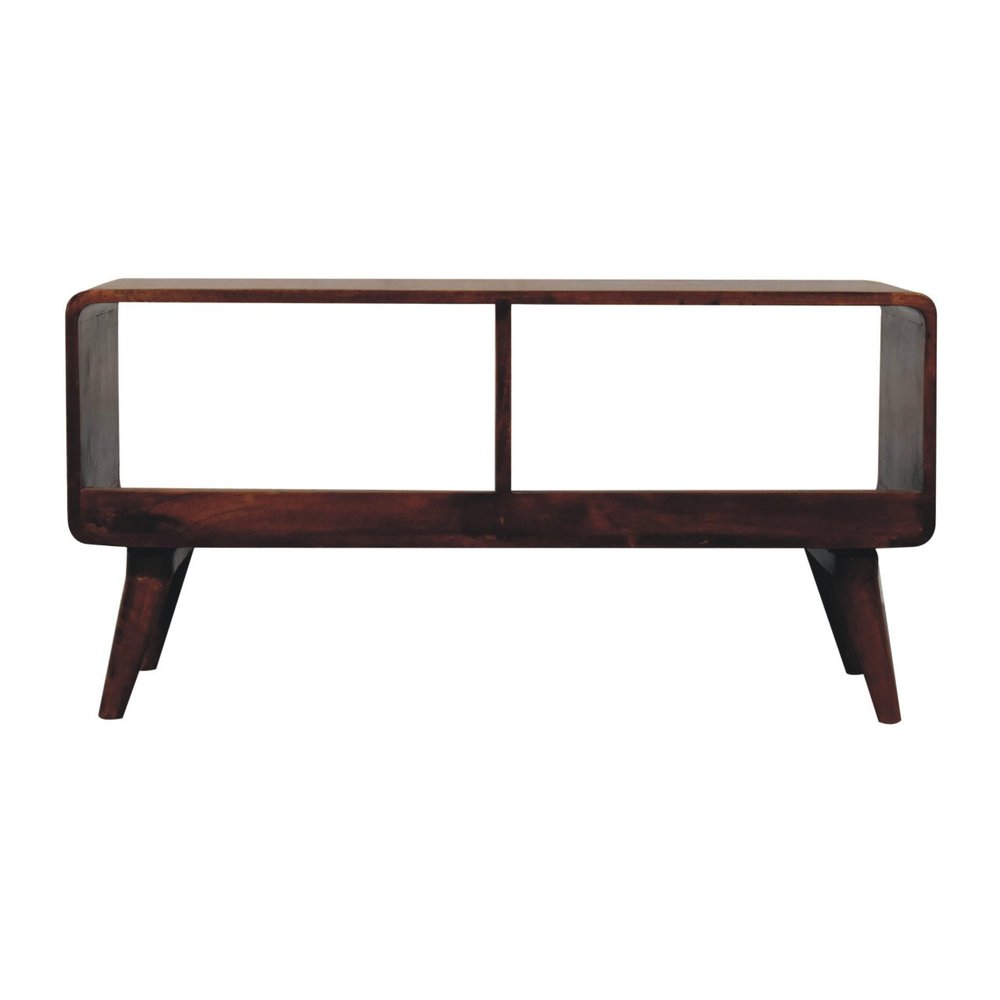 39" Brown Solid Wood Enclosed and Open Storage TV Stand HomeRoots