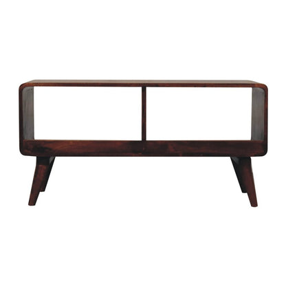 39" Brown Solid Wood Enclosed and Open Storage TV Stand HomeRoots