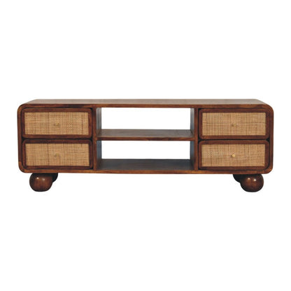 43" Brown Solid Wood Enclosed and Open Storage TV Stand HomeRoots