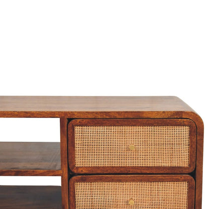 43" Brown Solid Wood Enclosed and Open Storage TV Stand HomeRoots