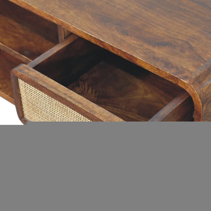43" Brown Solid Wood Enclosed and Open Storage TV Stand HomeRoots