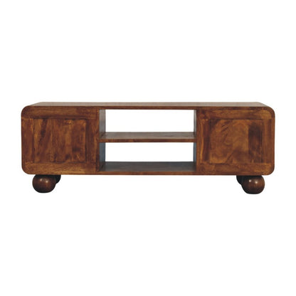 43" Brown Solid Wood Enclosed and Open Storage TV Stand HomeRoots
