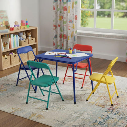 Blue PVC Veneer and Steel Square Furniture Set HomeRoots