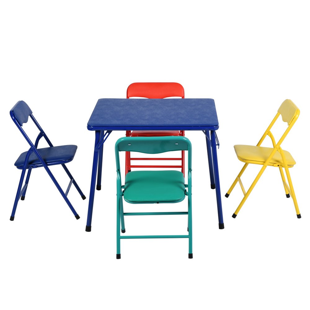 Blue PVC Veneer and Steel Square Furniture Set HomeRoots