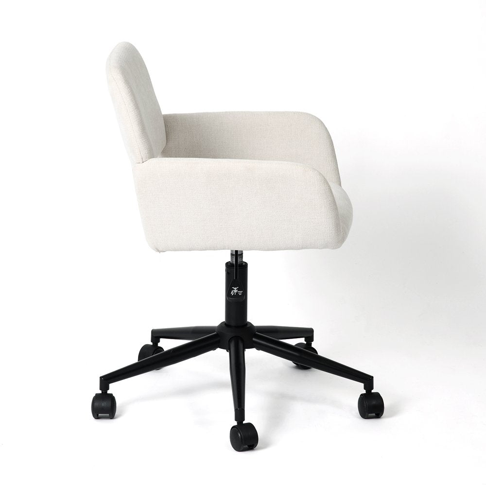 Beige and Black Adjustable Height Swivel Rolling Office Chair — view 4