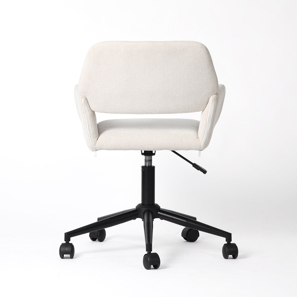 Beige and Black Adjustable Height Swivel Rolling Office Chair HomeRoots