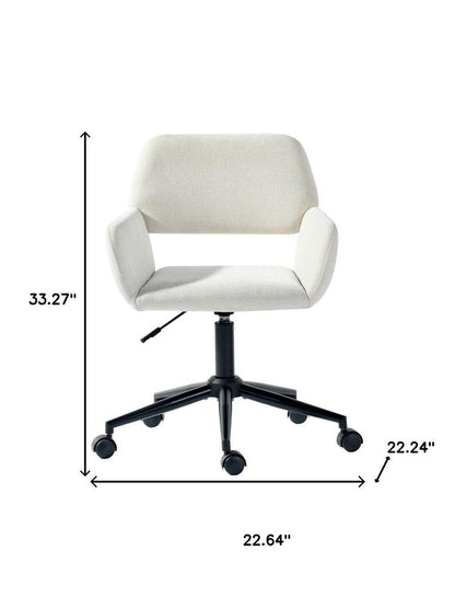 Beige and Black Adjustable Height Swivel Rolling Office Chair HomeRoots