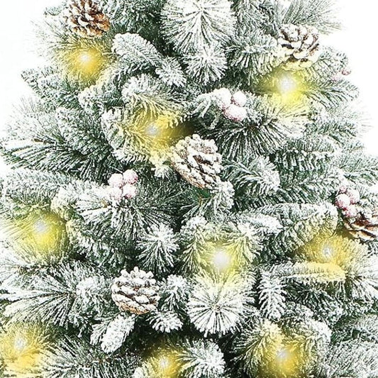 3' Full Flocked Pine Christmas Tree With Decorations HomeRoots