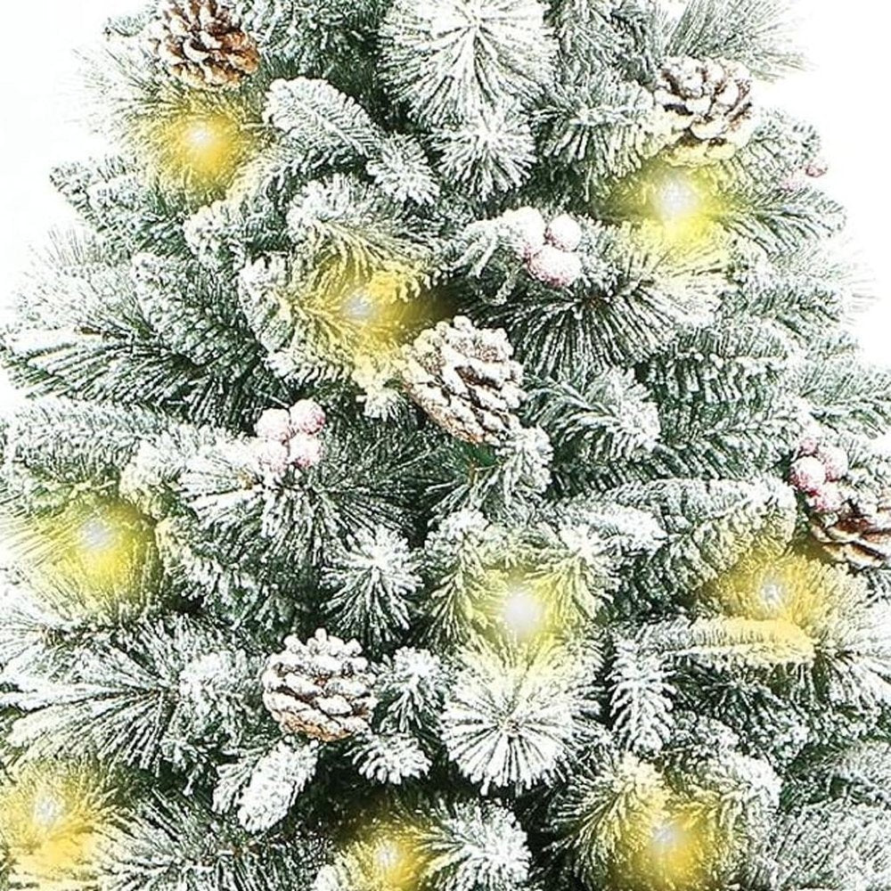 3' Full Flocked Pine Christmas Tree With Decorations HomeRoots