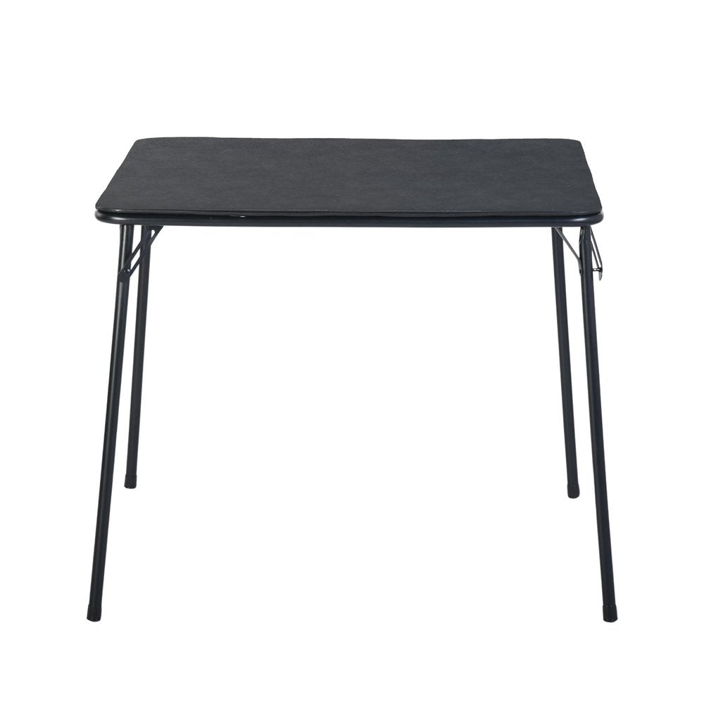 34" Black Wood and Metal Folding Square Card Table HomeRoots