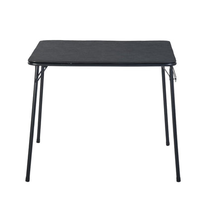 34" Black Wood and Metal Folding Square Card Table HomeRoots