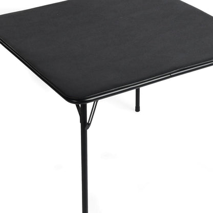 34" Black Wood and Metal Folding Square Card Table HomeRoots
