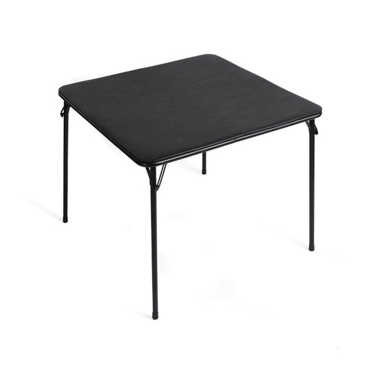 34" Black Wood and Metal Folding Square Card Table HomeRoots