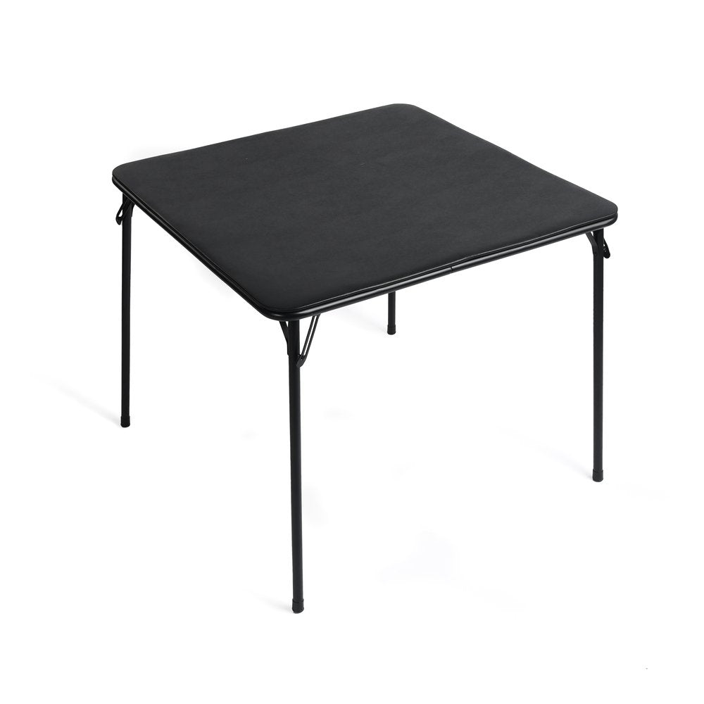 34" Black Wood and Metal Folding Square Card Table HomeRoots