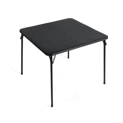 34" Black Wood and Metal Folding Square Card Table HomeRoots