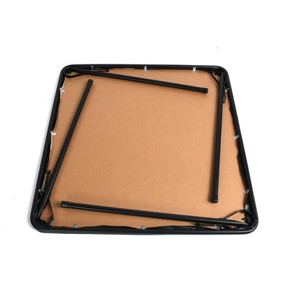 34" Black Wood and Metal Folding Square Card Table HomeRoots
